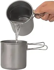 Camping Pot - Outdoor Pot | Campingg Cookware Pots | 2X Stainless Steel Pott Cooking | Handle Foldable Multi-Purpose Outside Kitchen Equipment for Mountaineering, Backpacking, Yard-smalllarge
