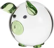 KOMBIUDA Crystal Pig Figurine Hand Blown Glass Animal Sculpture Unique Home Decor Accent Collectible Table Ornament Birthday Present for Loved Ones