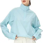 [NWUGTHTX] Women's UPF 50+ Lightweight Athletic Jacket, Full Zip Sun Shirt with Pockets, Suitable for Outdoor Wear