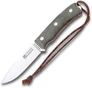 Joker Bushcraft knife CV120-P, 10,5 cm (4.13 in.) blade in Böhler N695 steel and leather Sheath, Tool for fishing, camping and hiking