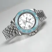 Pagani Design PD-1662 GMT Automatic Watch 40mm Light Blue Jubilee