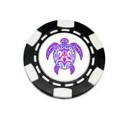 Island Tribal Turtle Clay Poker Chip Golf Ball Marker Card Guard