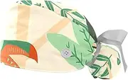 [WOSHJIUK] Working Hat 2 Pack Scrub Caps for Women,Toucans,Tie Back Cap Adjustable Scrub Hat