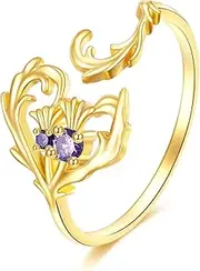 [KECHO] 14K Scottish Thistle Ring for Women Gold Thistle Jewelry Gifts for Girls Friend, No Gemstone