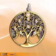 Real Etnox Tree of Life Pendant Silver Partly Gilded Gothic Jewelry - New