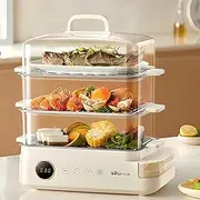 2025 New Bear Electric Food Steamer, 24L Vegetable Steamer with 3 Tiers BPA-Free Baskets, 1500W Fast Simultaneous Cooking, 24 Hours Appointment, Ideal for Veggies Seafood Rice