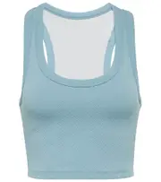 [The Upside] The Upside Palma Leandra jacquard crop top AU 8 blue