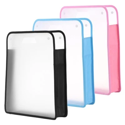 3Pcs Scrapbook Paper Storage Organizer Set, Pink, Black, Blue
