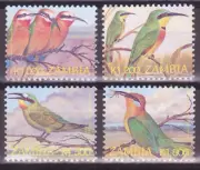 ZAMBIA 2003 PAJAROS ABEJARUCOS 4 VALORES NUEVOS MNH