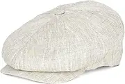 [HAT YOU] Men's Flat Cap, Peaked Cap, Barrett, Linen Cap