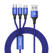 Speed Series 1.2m 3A (1 x 8pin + 1 x Micro USB + 1 x Type-C to USB) Data Sync Cable Charging Cable