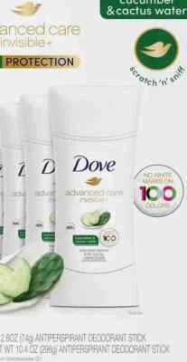 Dove Advanced Care Invisible+ Deodorant, 2.6 Ounce (Pack of 3 ) Exp 8/25