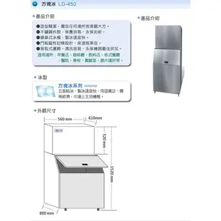 滙豐餐飲設備～全新～台灣製力頓Leader製冰機LD-450最新款機型