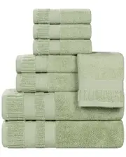 Superior Venice Zero Twist Cotton Medium Weight Soft Absorbent 8pc Towel Set