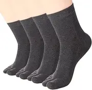 [TCOTBE] Women's Toe socks For Running Five Finger Socks With Cotton Athletic 4 Pairs