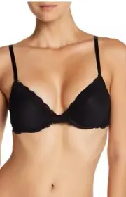 Natori Feather Convertible Bra Push-up Mesh/Lace, Black, 727023 Size 36 C NWT