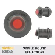 RED MINI ROUND TOGGLE SWITCH - LED with Round Flush Mount 12v On Off SPST IP67