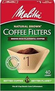 Melitta #1 Super Premium Cone Coffee Filters, Natural Brown, 40 Count (Pack of 12)