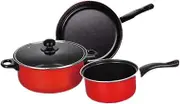 UTHCLO 3Pcs Non Stick Cooking Tool Set Frying Pan Soup Pot Milk Pan Essential Kitchen Utensils for Home Use Space Saving Design Material Present for Home Cooks
