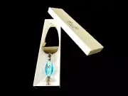 Serrated Cake Spatula ~ Murano Art Deco, Decorative Blue Glass Handle, #SL2793LT