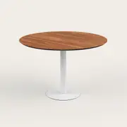 Recess Low Cafe Table | Round Meeting Table | Collaboration Desk, Walnut / White