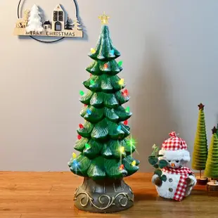 【YU Living 信歐傢居】北歐風LED聖誕樹造型擺飾 園藝造景聖誕樹擺件(高88cm/綠色/聖誕樹)