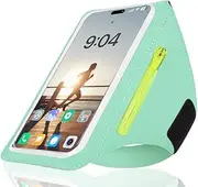 Running Armband Phone Holder, Sweatproof Arm Phone Holder for Running, Jogging, Gym - Phone Arm Strap Running Case Compatible with iPhone 16/15/14/13/12 Pro Max, Fits Phones up to 6.8" Blue