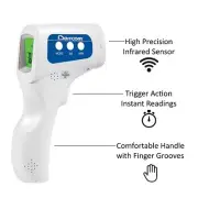 BERRCOM No-Touch Temporal/Forehead Baby/Adult IR Thermometer~Incl 2 AA Batteries