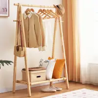 在飛比找momo購物網優惠-【HappyLife】簡約實木可折疊掛衣架 Y11586(衣