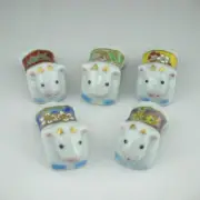 Kyoto ware, Kiyomizu ware, Chinese zodiac ox five-color flower chopstick rest