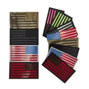 IR Reflective United States USA Flag Hook Loop Patch Back Fastener Badge Emblem