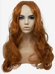 Long Wavy Ginger Womens Costume Wig