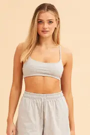 Grey Lila Cami Crop Top - Size XXL, Women's Bra Crop Top