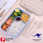 Wheat Straw Bento Box lunch container 5 leakproof compartments & cutlery set lid