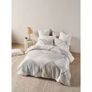 Linen House Super King Avene Cloud Cotton Quilt Cover Set - Blue