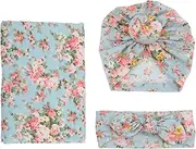 TOYANDONA 1 Set Wrapped Cloth Hat Cotton Sleeping Sack Headbands for Swaddles Suit Headbands Swaddle Blankets Kit Blue
