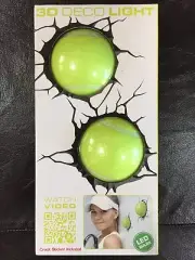 2 x TENNIS BALLS 3D LED WALL LIGHTS NEW ROOM DECRO LAMP