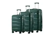 Mazam 3PCS Luggage Suitcase Trolley Set Travel PP Case TSA Lock Storage Green