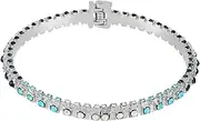 [GUESS] Silvertone Blue Glass Stone Hinge Bracelet For Women, One Size, Metal, glass stone