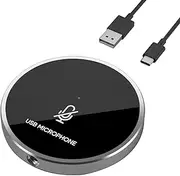 Labymos USB Conference Computer Microphone Desktop PC Mic 360° Omnidirectional Condenser Plug & Play Touch-Sensor ons Mute Function Compatible with Windows Mac for PC Laptop Video Conference Chatting