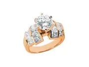 2.50Ct Round Princess Diamond Engagement Ring Channel Set Accents 14k Gold I SI2
