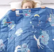 Joyching Kids Weighted Blanket 30x40" 1lb Blue Unicorn Cooling Cotton Glass Bead