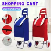 Au 1X Shopping Cart Carts Trolley Foldable Bags Luggage Wheels Folding Basket
