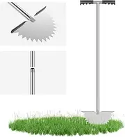 Edger Lawn Tool Half Moon Manual Lawn Edger Stainless Steel Sawtooth Border Edger Long Handled Trimming Shovel Multipurpose Edging Tool for Lawns Garden Flower Beds Driveways Sideways
