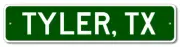 Tyler, Texas Metal Wall Decor City Limit Sign - Aluminum