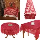 Christmas Red Lace Tablecloth Table Runner Dining Doily Wedding Party Home Decor