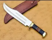custom Handmade steel Bowie knives with Leather sheath Horn Handle.