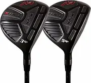 Majek K-Series Fairway 3 5 Wood Set Golf Clubs, Right Handed Senior Flex, Men's Senior Size Black Pro Velvet Grips, Includes Headcover