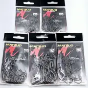 Matzuo America Worm Hooks J Bend Round Bend 25 Count Black Chrome You Pick Size