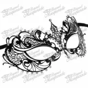Women Extravagant Luxury Filigree Laser Cut Venetian Masquerade Mask [Black]